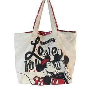 Adorable Mickey and Minnie love tote bag authentic Disney